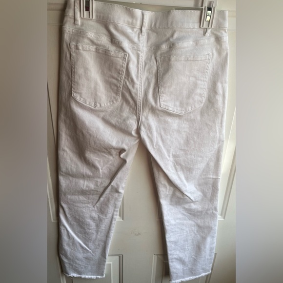 J. McLaughlin Women’s White Denim Cropped Raw Hem Side Slit Jeans Size 4 - Picture 5 of 7